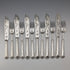 Circa 1860 British Antique Pure Silver Handle Fish Cutlery 6 Pair Aaron Hadfield